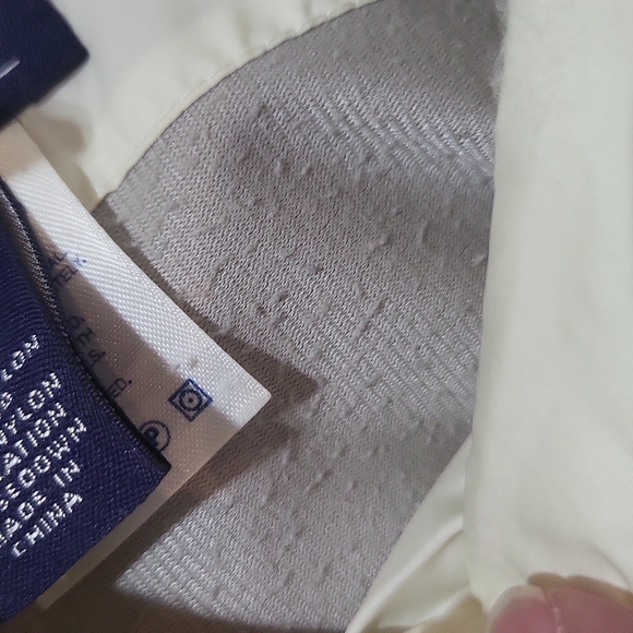 LANDS' END Ivory Blue Reversible Nylon & Down Puffer Coat with Detachable Hood - Picture 15 of 15